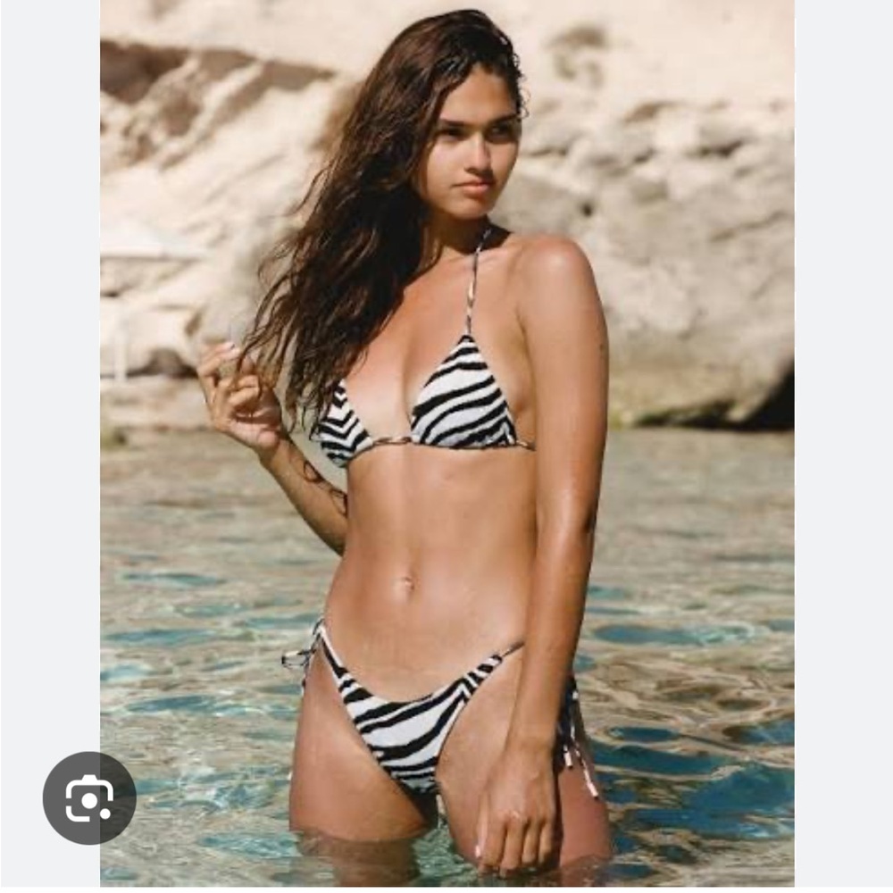 triangl swimwear Vinca Zebra-Print String Bikini - Black & White